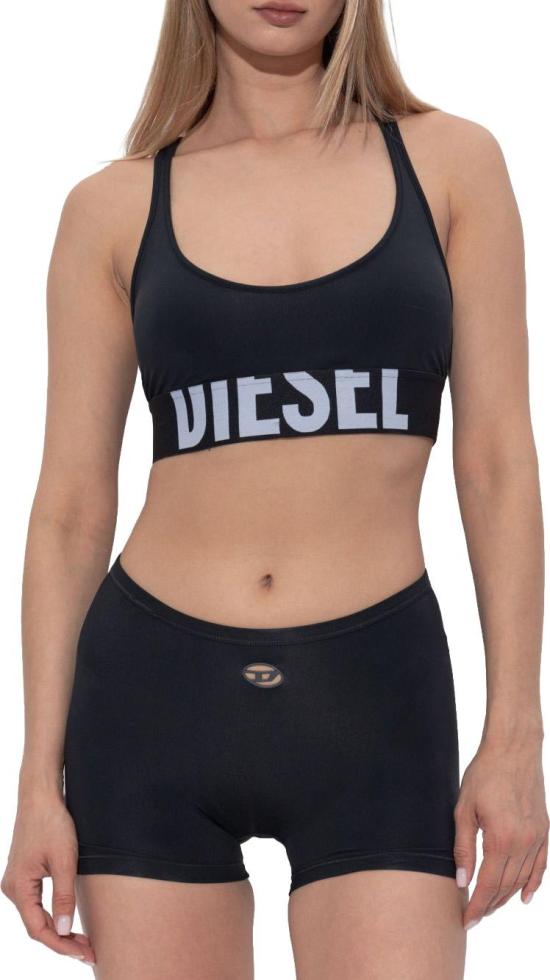 26FW 디젤 로고 마이크로파이버 스포츠 브라 A182770PLAR9XX BLACK - DIESEL