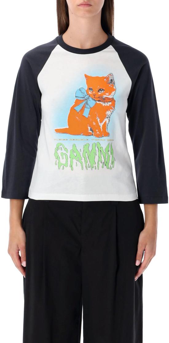 25FW 가니 긴팔 티셔츠 T43413575151 WHITE