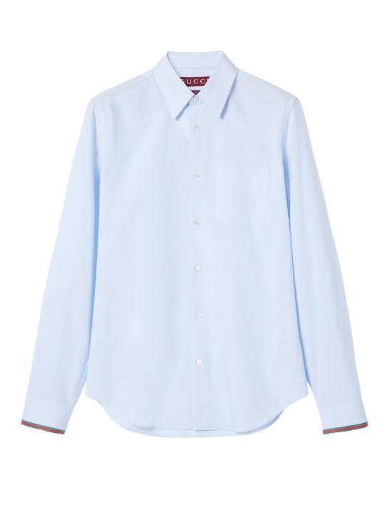 26SS 구찌 웹 디테일 스트라이프 코튼 셔츠 852707 ZAS5W4305