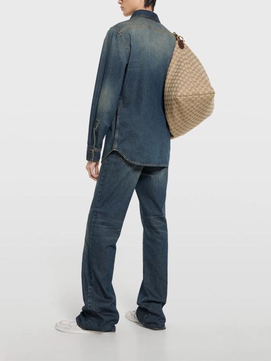 26SS 구찌 워시드 인증 코튼 데님 셔츠 860842 XDDFW4011 - GUCCI