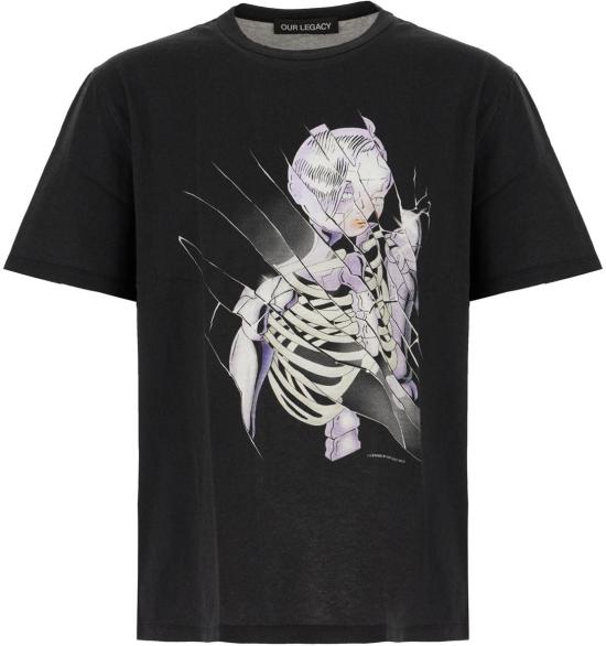 26SS 아워레가시 뉴 박스 티셔츠 사이버네틱 엔젤 프린트 M2266NCCAPRINT BLACK