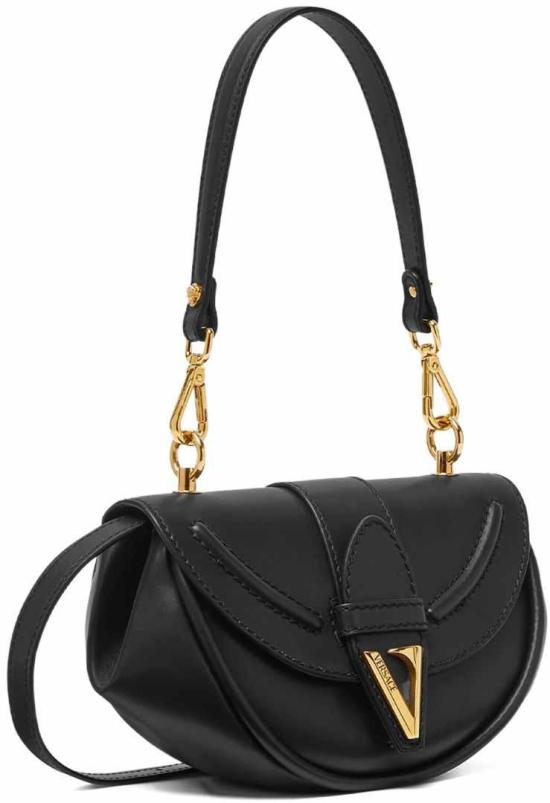 26SS 베르사체 비르투스 레더 스몰 숄더백 10200891A16004 BLACK - VERSACE