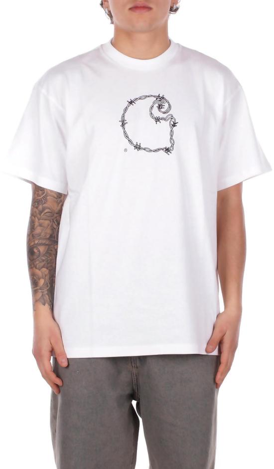 26SS 칼하트 숏슬리브 바브와이어 C 티셔츠 I03623702XX WHITE