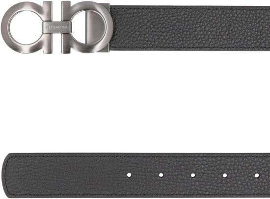 26SS 살바토레 페라가모 간치니 레더 벨트 675542 BLACK - SALVATORE FERRAGAMO