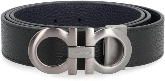 26SS 살바토레 페라가모 간치니 레더 벨트 675542 BLACK - SALVATORE FERRAGAMO