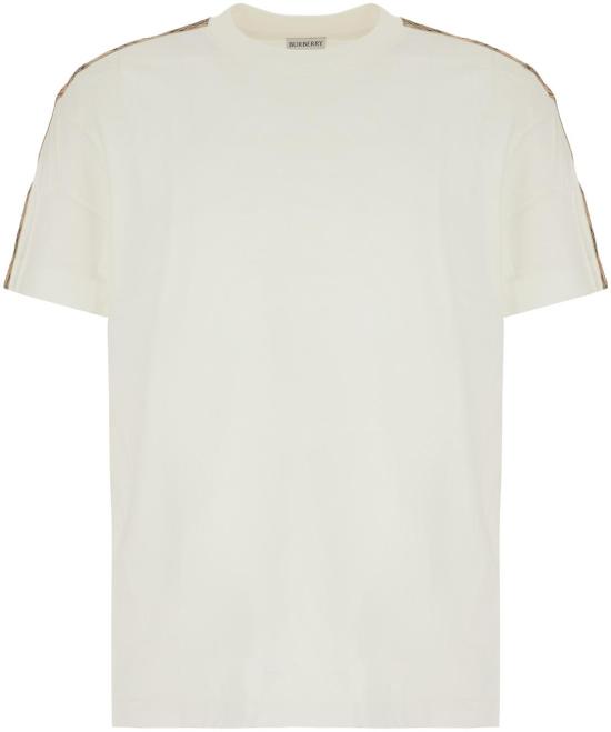 26SS 버버리 체크 트리밍 코튼 티셔츠 8106246B8764 WHITE