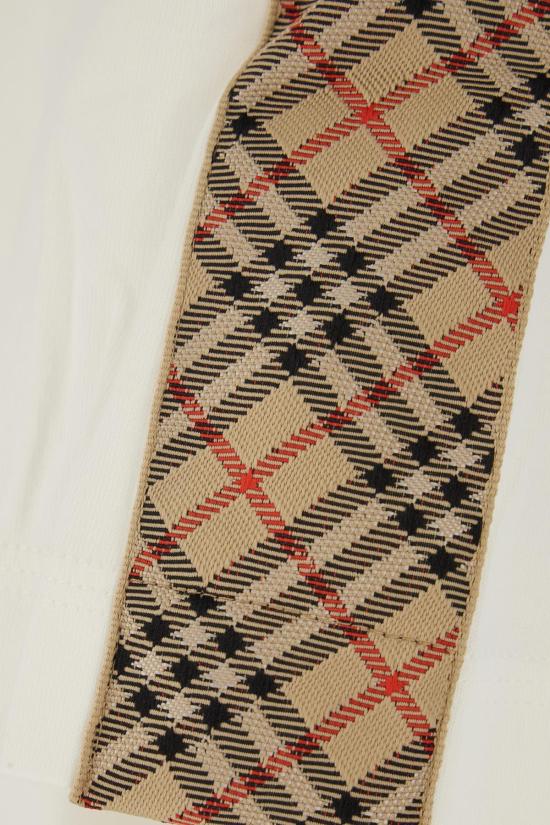 26SS 버버리 체크 트리밍 코튼 티셔츠 8106246B8764 WHITE - BURBERRY