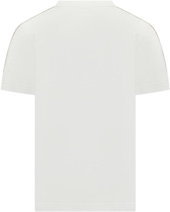 26SS 버버리 체크 트리밍 코튼 티셔츠 8106246B8764 WHITE - BURBERRY