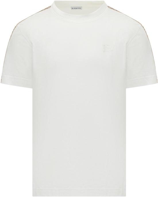 26SS 버버리 체크 트리밍 코튼 티셔츠 8106246B8764 WHITE