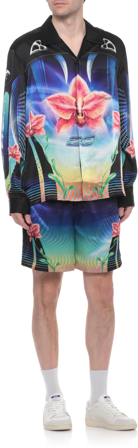 26SS 카사블랑카 숏팬츠 MSP26TR39906SILKSATIN BLACK - CASABLANCA