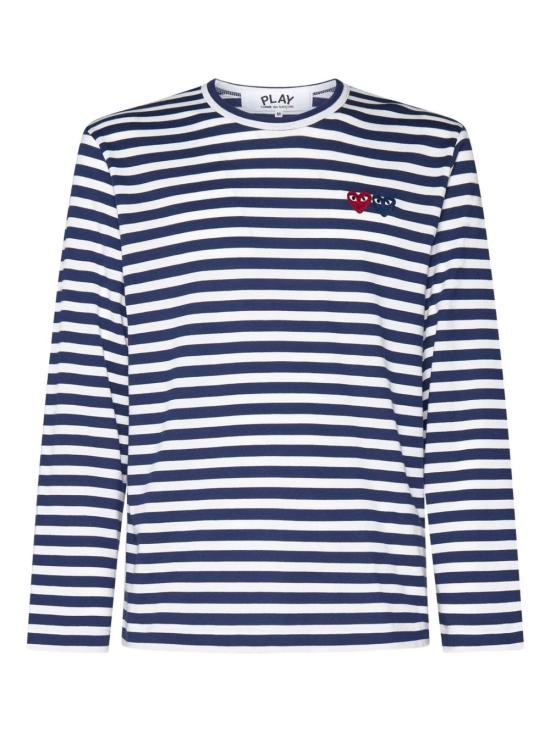 26SS 꼼데가르송 긴팔 티셔츠 AX T228 051 NAVY White blue