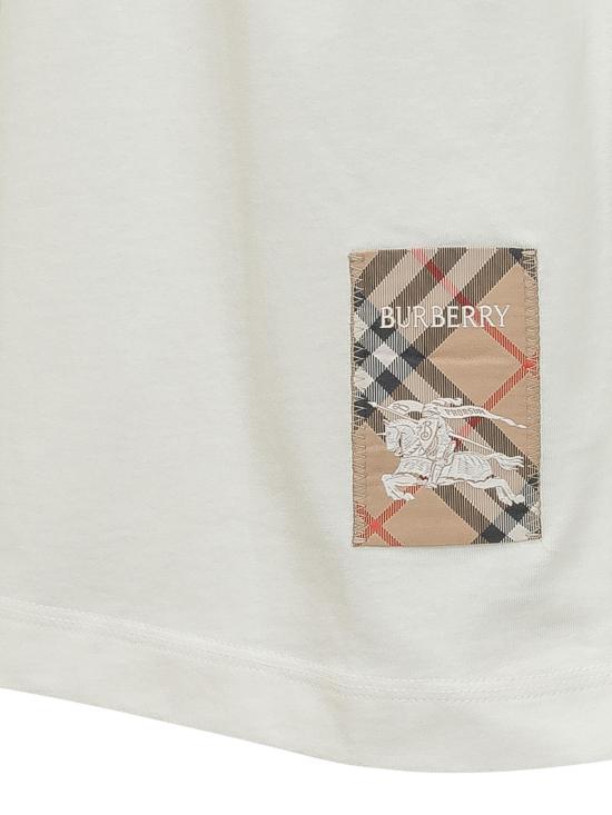 26SS 버버리 체크 라벨 코튼 티셔츠 8102254B7078 WHITE - BURBERRY