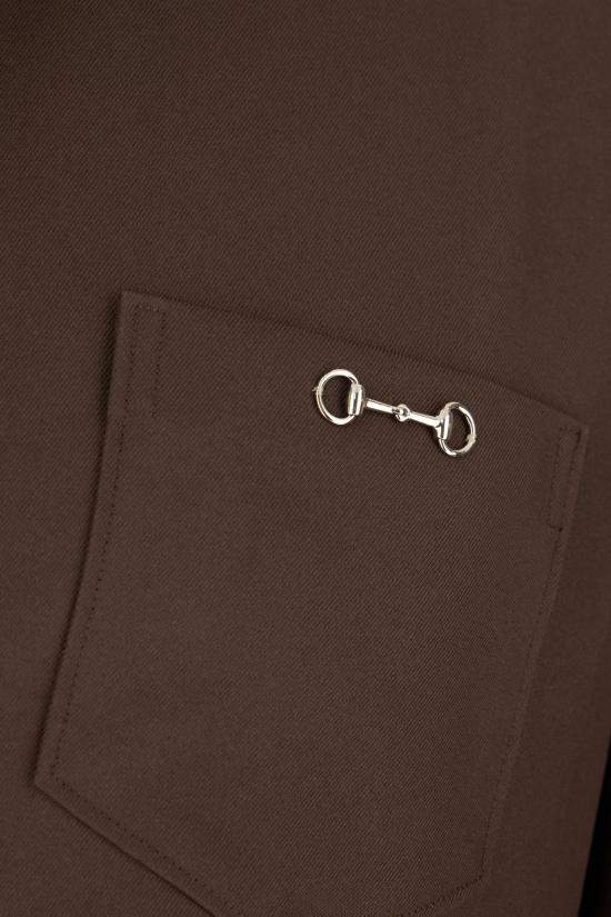 25FW 구찌 홀스빗 디테일 폴리에스터 트윌 셔츠 841624ZAT432518 BROWN - GUCCI