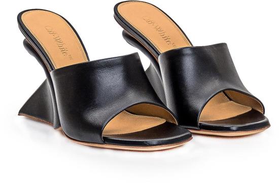  오프화이트 뮬/슬리퍼 OWIJ042S24LEA0011010 BLACK - OFF WHITE