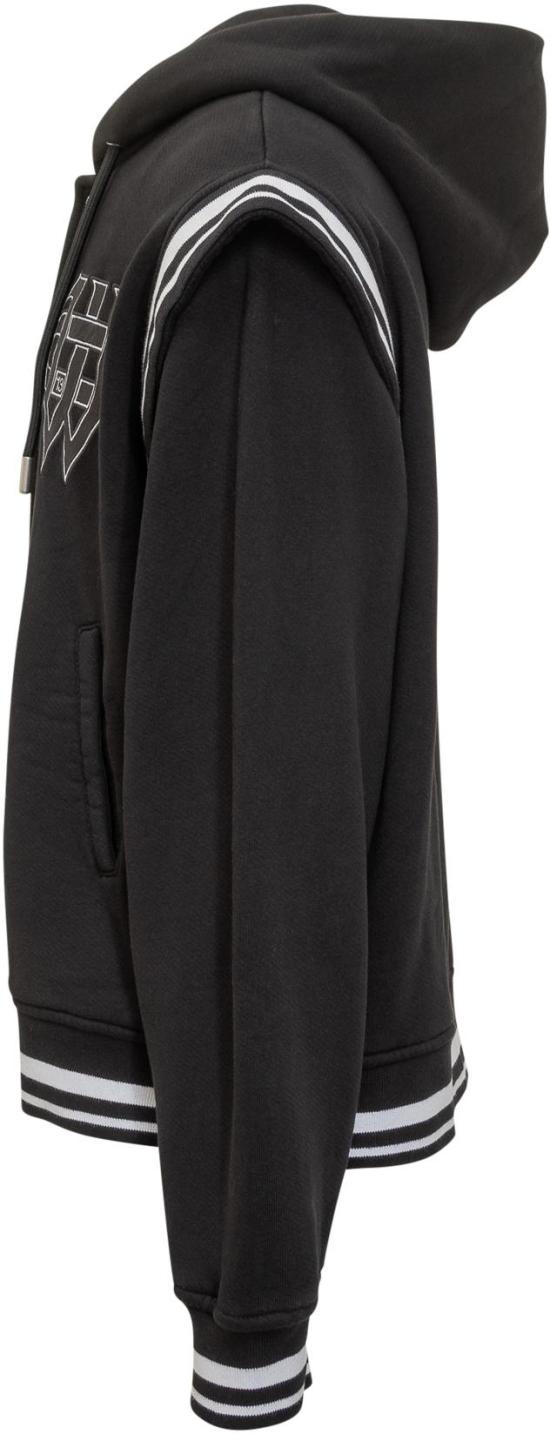 25FW 오프화이트 고딕 레터링 플리스 바시티 재킷 OMEK003F25FLE0011001 BLACK - OFF WHITE