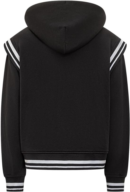 25FW 오프화이트 고딕 레터링 플리스 바시티 재킷 OMEK003F25FLE0011001 BLACK - OFF WHITE