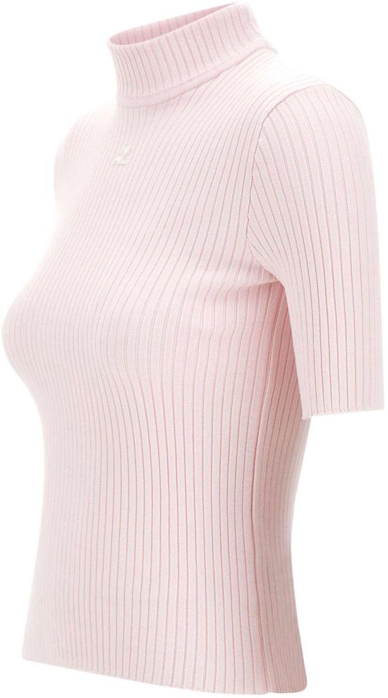 26SS 쿠레쥬 리에디션 니트 탑 숏슬리브 PERMPU026FI0001PINK - COURREGES