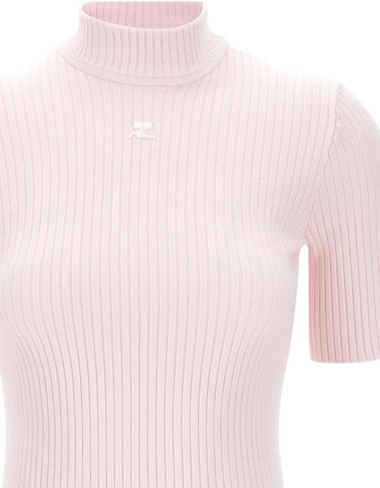 26SS 쿠레쥬 리에디션 니트 탑 숏슬리브 PERMPU026FI0001PINK - COURREGES