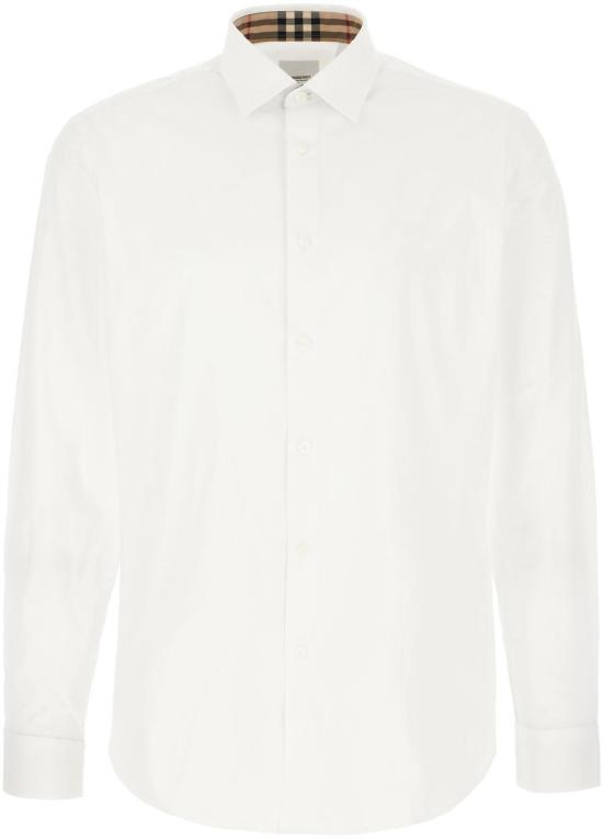26FW 버버리 스트레치 코튼 셔츠 8071465A1464 WHITE