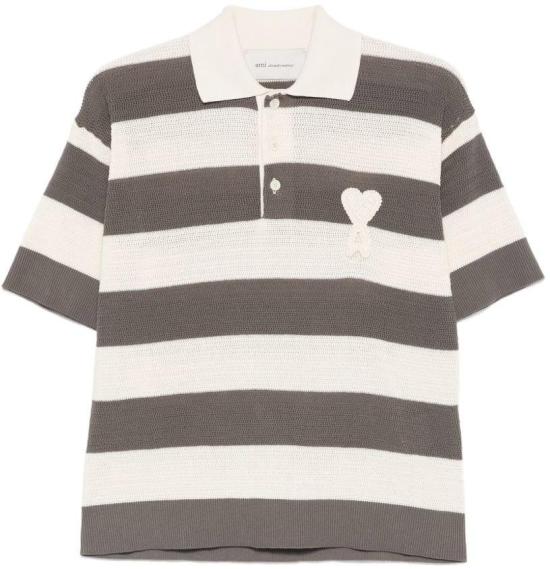 26SS 아미 코튼 숏슬리브 아미 드 하트 폴로 FPL430KN0153A152 GREY