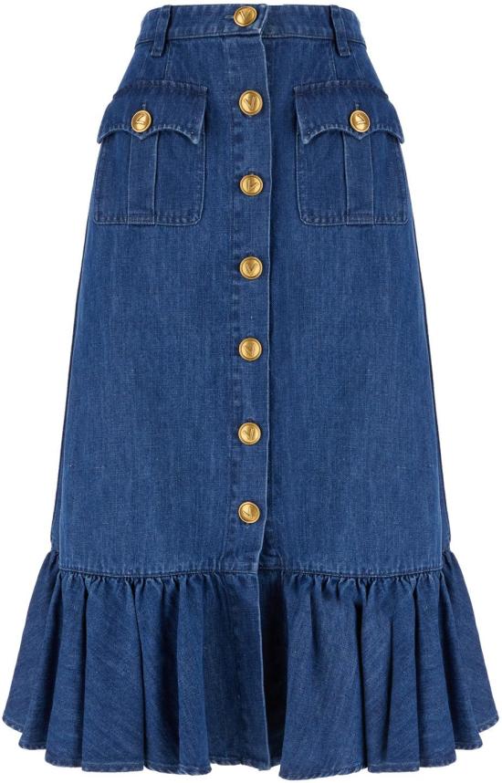 25SS 발렌티노 가라바니 데님 스커트 6B3DD18L94C558 BLUE