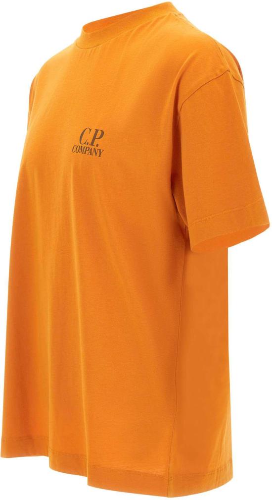 26SS 씨피 컴퍼니 30/1 저지 숏슬리브 로고 티셔츠 20CMTS086A005100W436 ORANGE - C.P. COMPANY