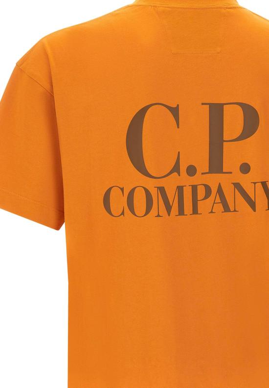 26SS 씨피 컴퍼니 30/1 저지 숏슬리브 로고 티셔츠 20CMTS086A005100W436 ORANGE - C.P. COMPANY
