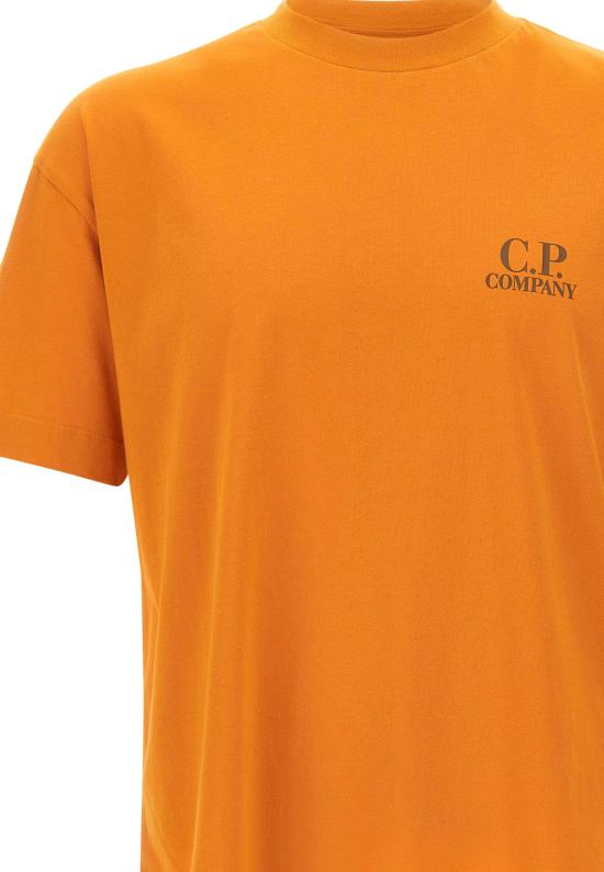 26SS 씨피 컴퍼니 30/1 저지 숏슬리브 로고 티셔츠 20CMTS086A005100W436 ORANGE - C.P. COMPANY