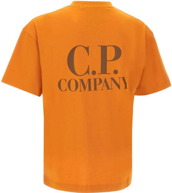 26SS 씨피 컴퍼니 30/1 저지 숏슬리브 로고 티셔츠 20CMTS086A005100W436 ORANGE - C.P. COMPANY