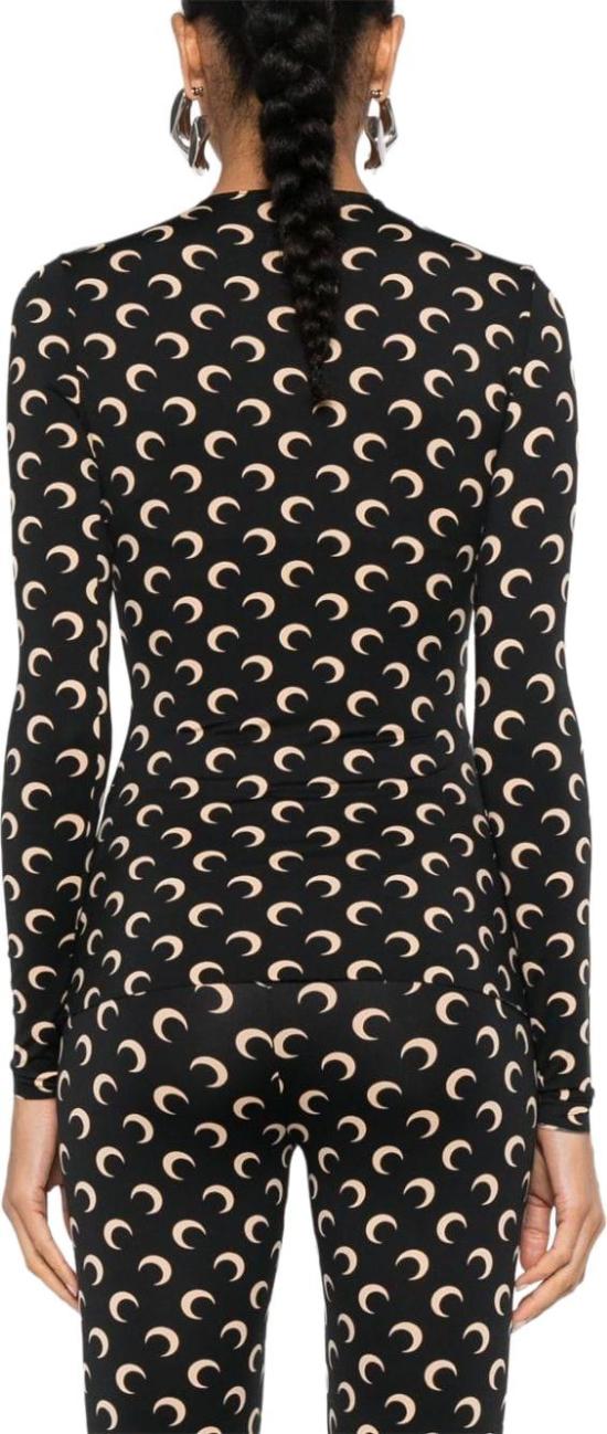 26SS 마린세르 크레센트 문 프린트 긴팔 티셔츠 WTS006ACJER0001IT99 BLACK - MARINE SERRE