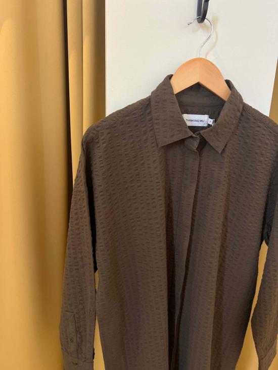  마르네 숏 원피스 마른 시어서커 버튼업 드레스 - MARNE