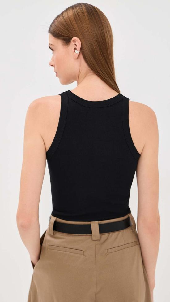  로에 민소매 티셔츠 로헤 스쿱 립 탱크탑 블랙 - ROHE