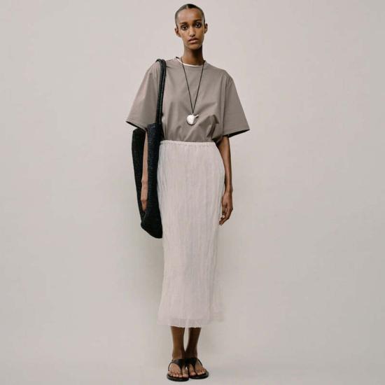  로에 롱 스커트 로헤 튜브 스커트 크림