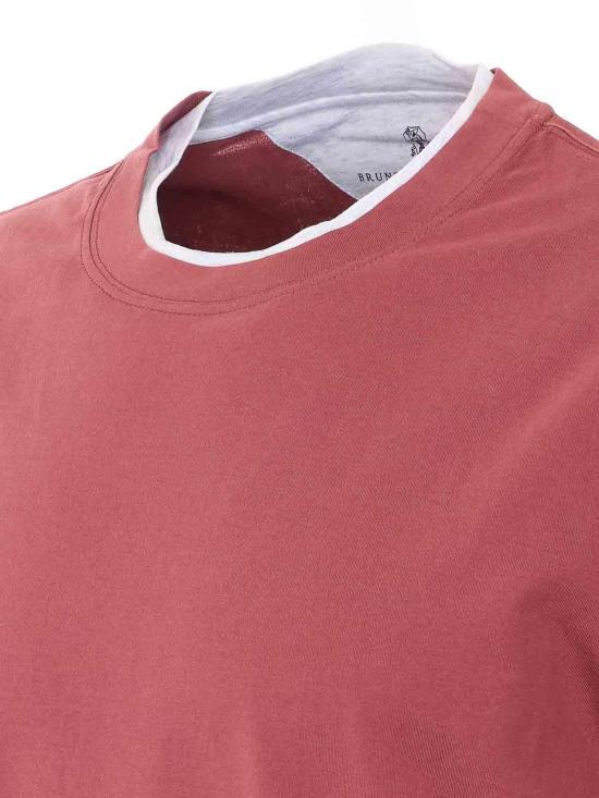 26SS 브루넬로 쿠치넬리 자수 로고 티셔츠 M0B137427CMJ53 Red - BRUNELLO CUCINELLI