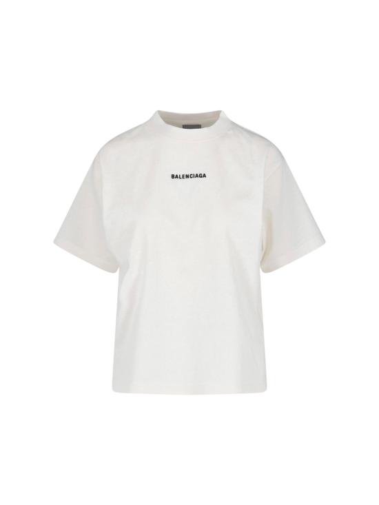 26SS 발렌시아가 백 미디엄 핏 티셔츠 850990 TTVJ1 9020 WHITE