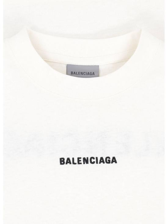 26SS 발렌시아가 백 미디엄 핏 티셔츠 850990 TTVJ1 9020 WHITE - BALENCIAGA