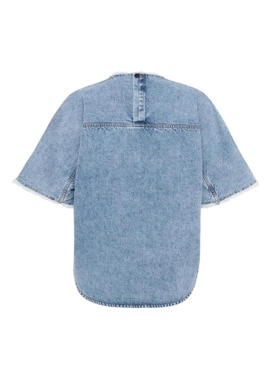  텔라 데님 셔츠 브라질 데님 탑 라이트 블루 데님 - TELA