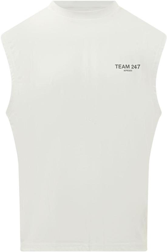 26SS 리프레젠트 민소매 티셔츠 247M10013972 WHITE