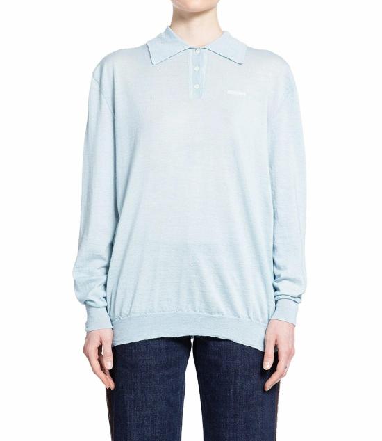  미우미우 긴팔 셔츠 MML929140ZF0035 BLUE - MIU MIU