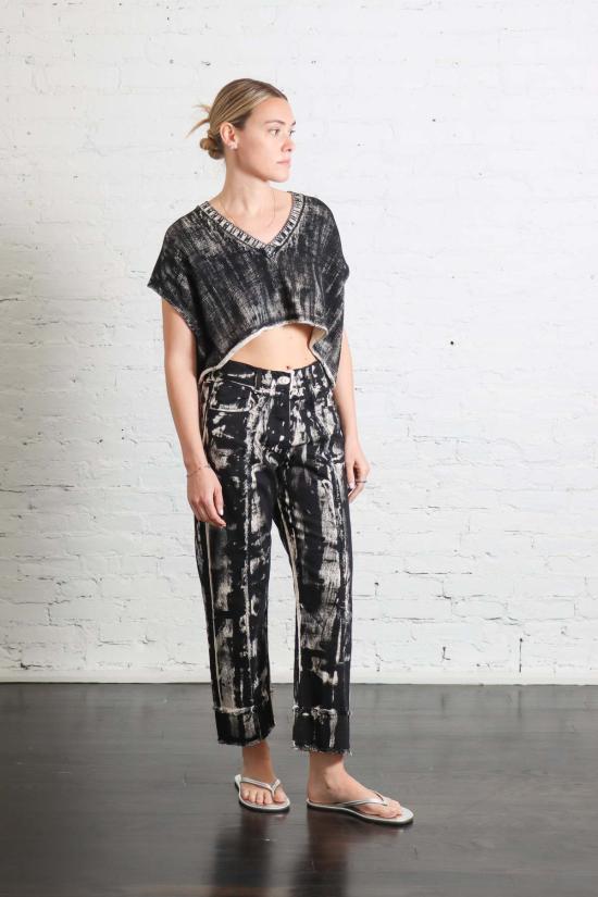  Serien°umerica 베스트 세리엔우메리카 크롭  블랙 페인트