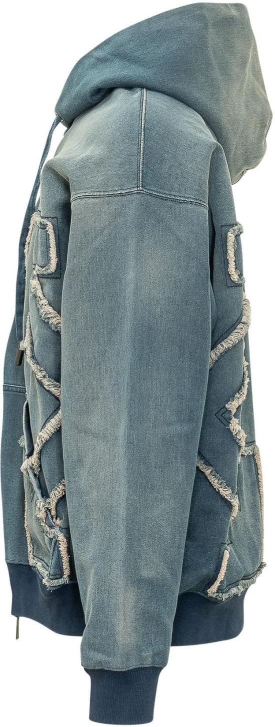 26SS 오프화이트 후드 티셔츠 44MBE015S26D002422 BLUE - OFF WHITE