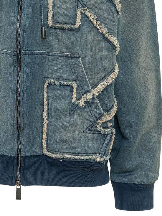 26SS 오프화이트 후드 티셔츠 44MBE015S26D002422 BLUE - OFF WHITE