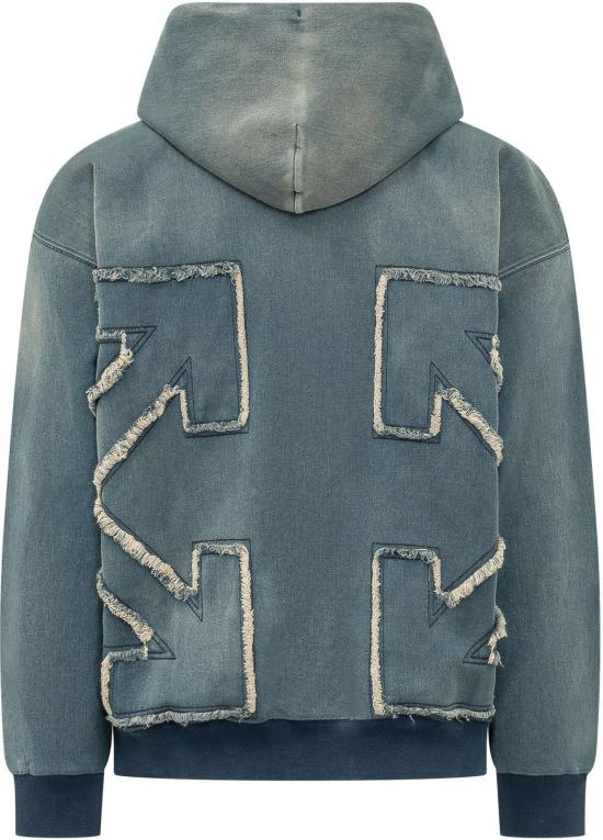 26SS 오프화이트 후드 티셔츠 44MBE015S26D002422 BLUE - OFF WHITE