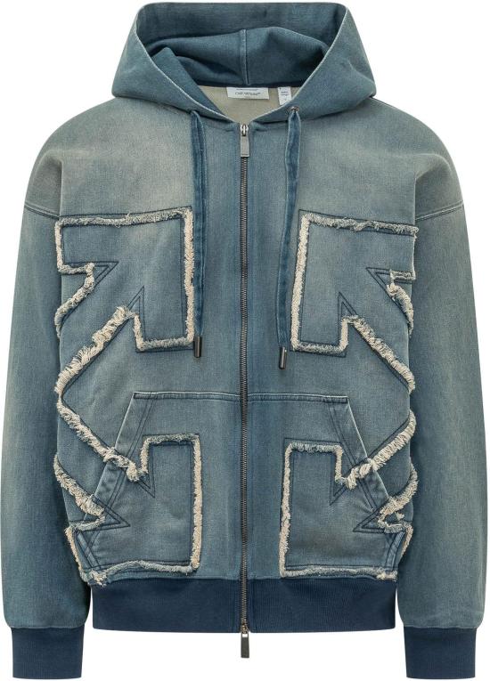 26SS 오프화이트 후드 티셔츠 44MBE015S26D002422 BLUE