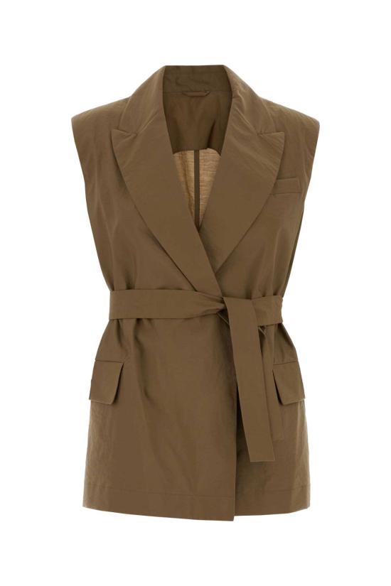 26SS 브루넬로 쿠치넬리 모닐리 테크노 코튼 포플린 벨트 베스트 M0F797758 C9266 Beige o Tan