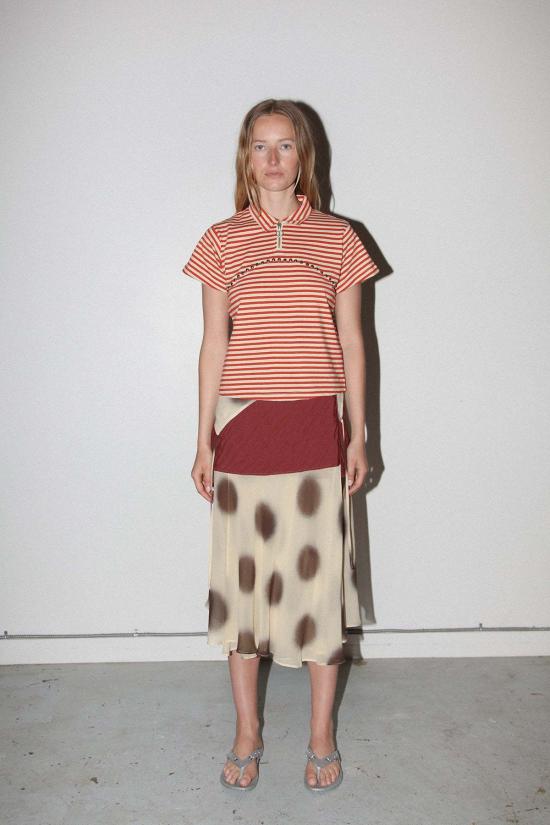  케이코 롱 스커트 Kk Co 바크 도트 레이어드 - KKCO