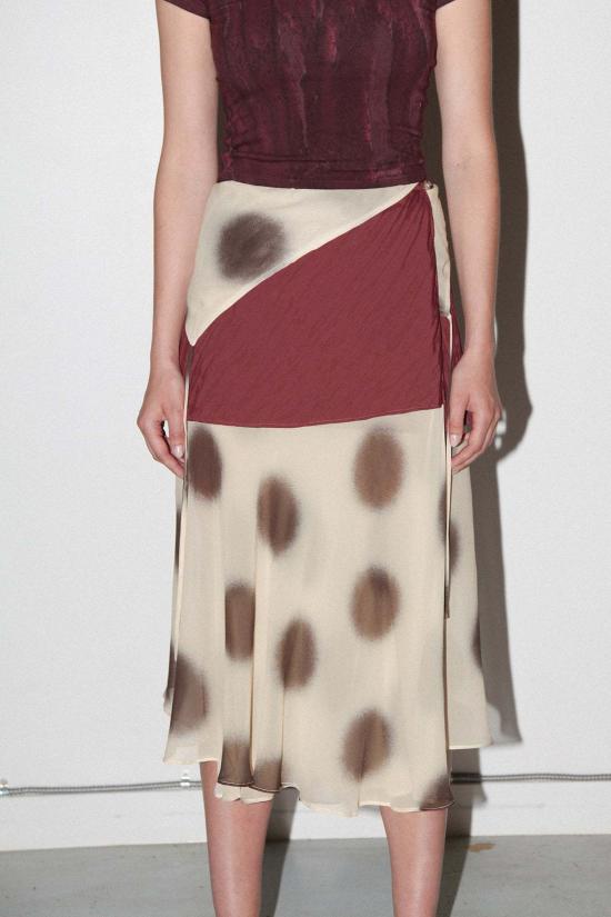  케이코 롱 스커트 Kk Co 바크 도트 레이어드 - KKCO