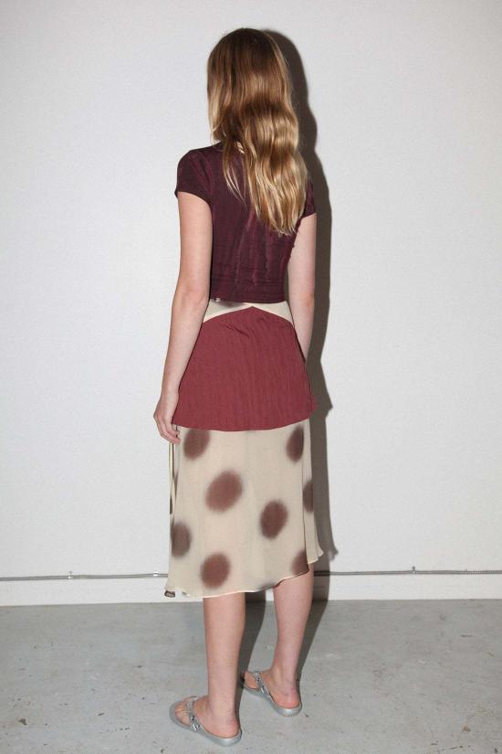  케이코 롱 스커트 Kk Co 바크 도트 레이어드 - KKCO