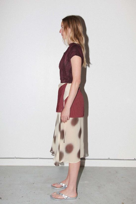  케이코 롱 스커트 Kk Co 바크 도트 레이어드 - KKCO