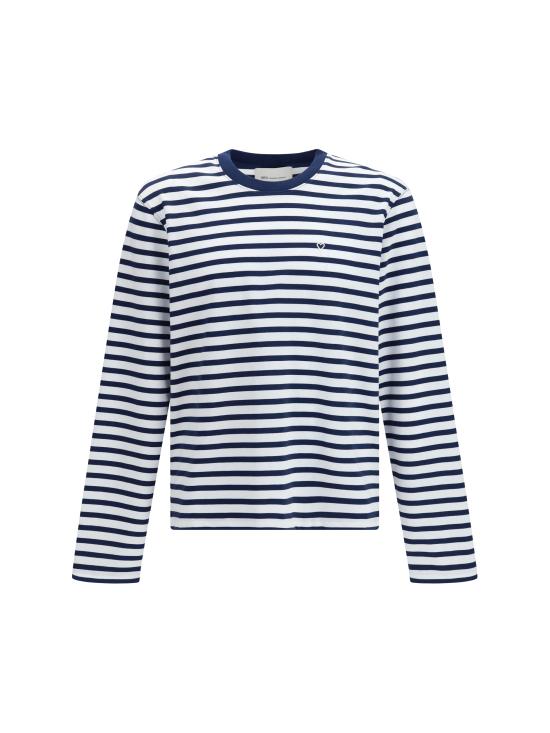 26SS 아미 코튼 롱 슬리브 마리네르 아미 드 하트 티셔츠 UTS375JE0210 A044 BLUE